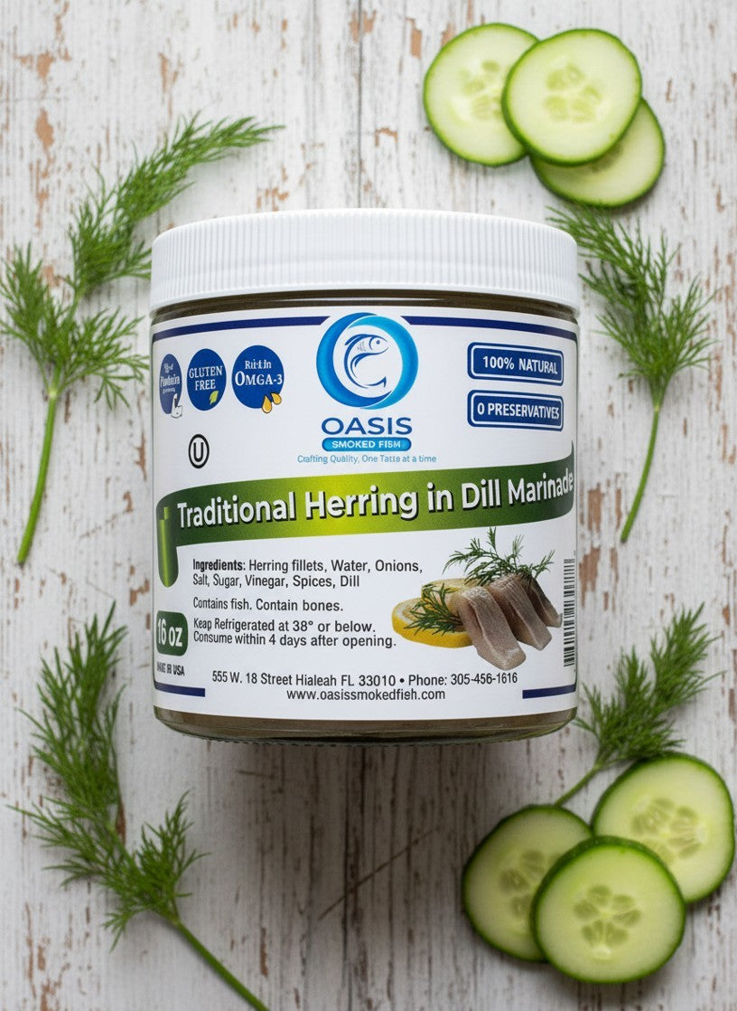 Traditional Herring in Dill Marinade - 16 oz glass jar